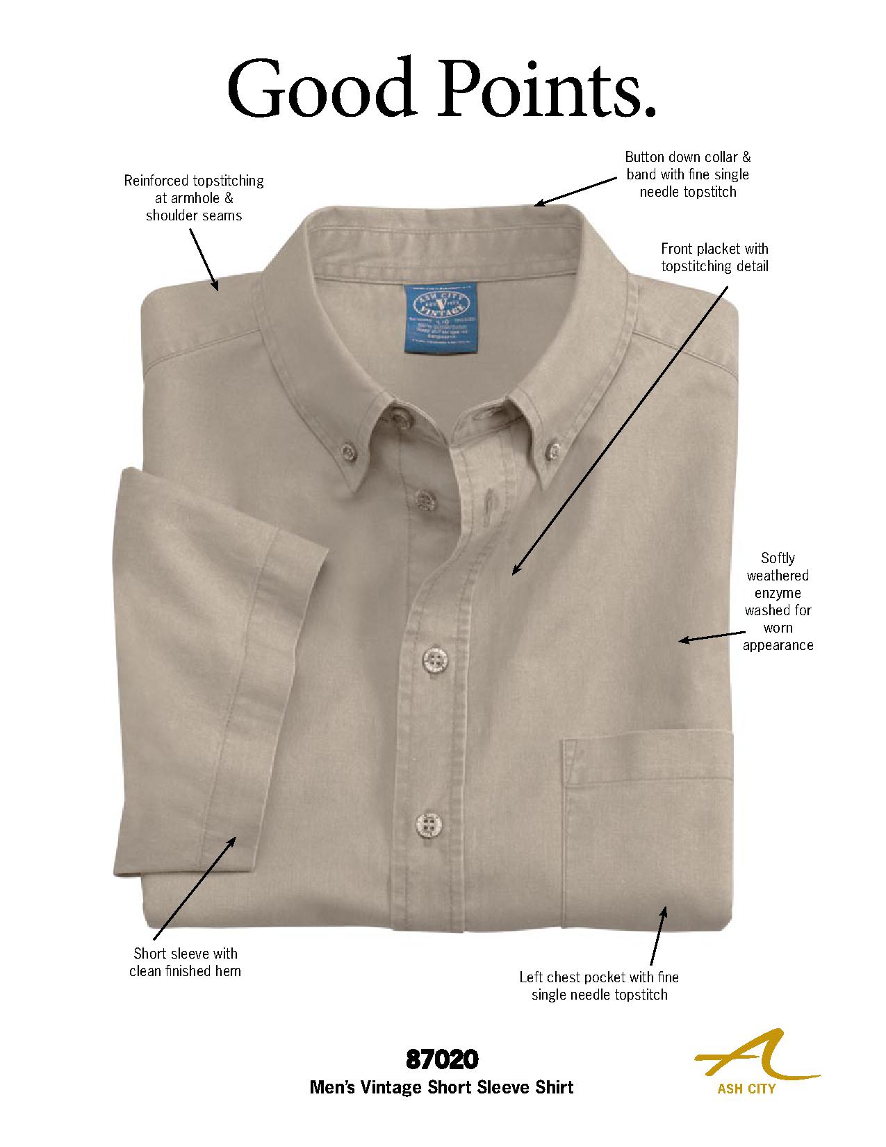 Ash City Vintage 87020 - Men's Vintage Short Sleeve Shirt