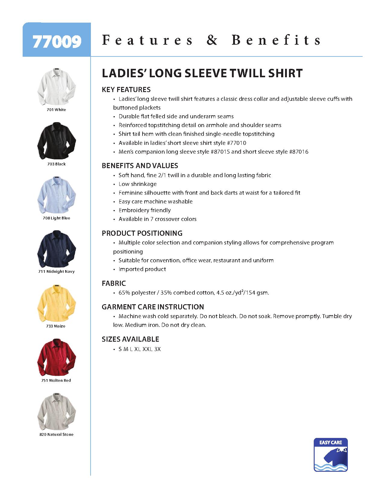 Ash City Easy care 77009 - Ladies' Long Sleeve Twill Shirt