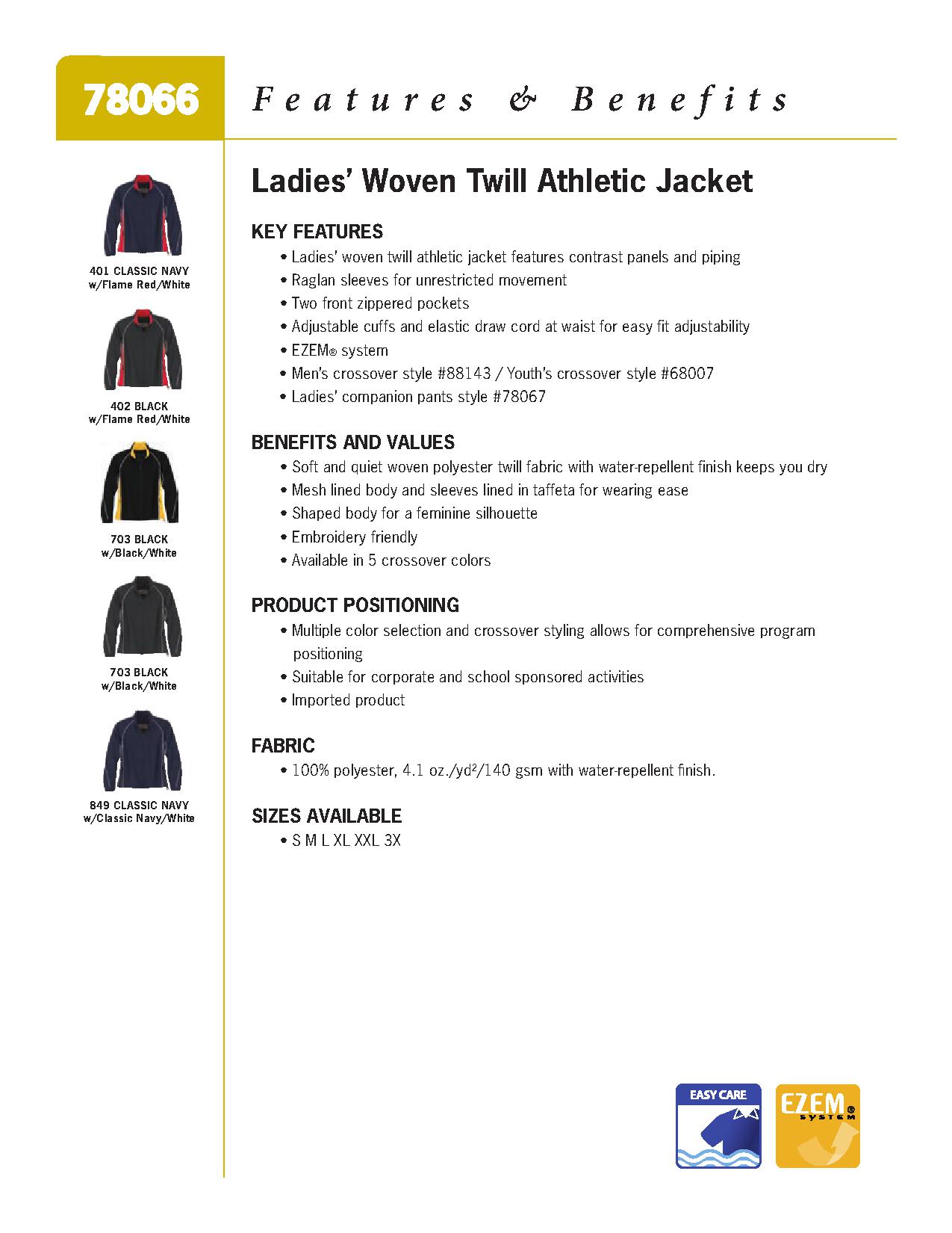 Ash City Lifestyle Athletic Separates 78066 - Ladies' Woven Twill Athletic Jacket