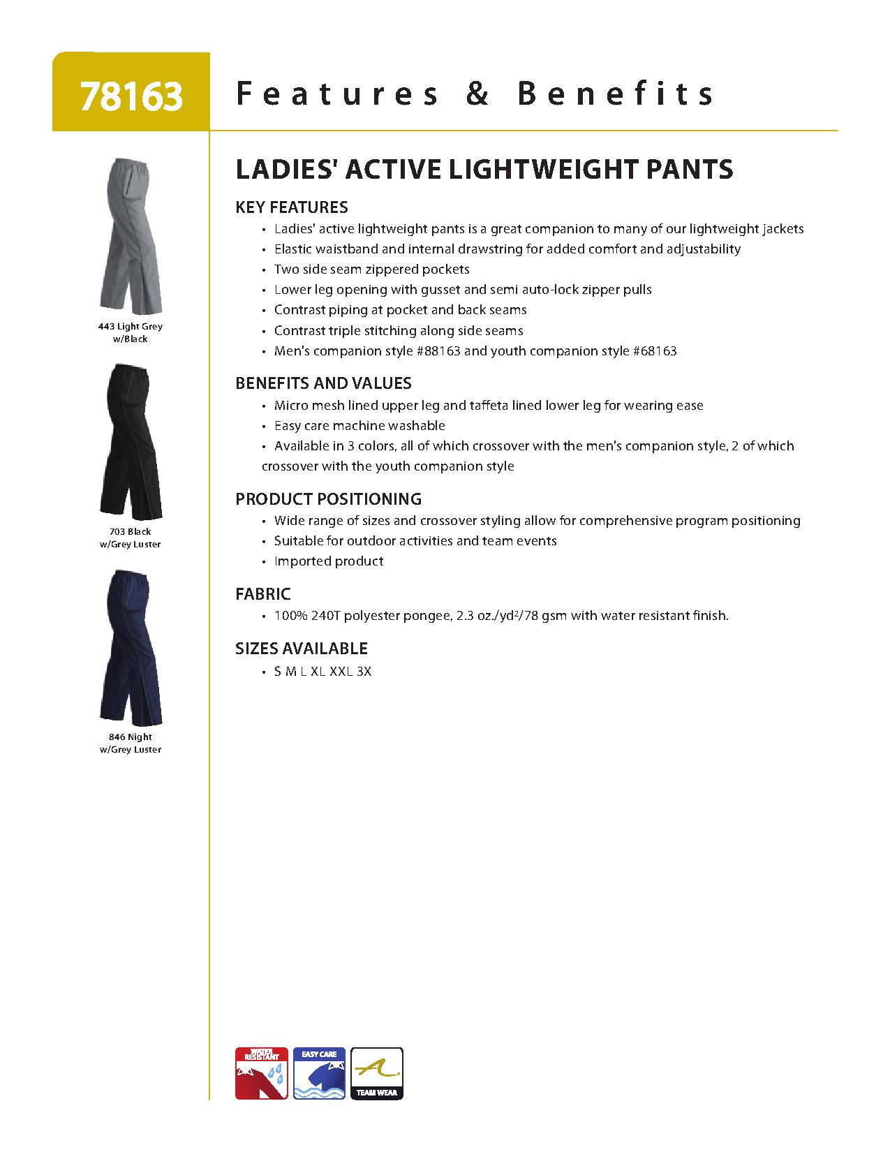 Ash City Lifestyle Athletic Separates 78163 - Ladies' Active Lightweight Pants