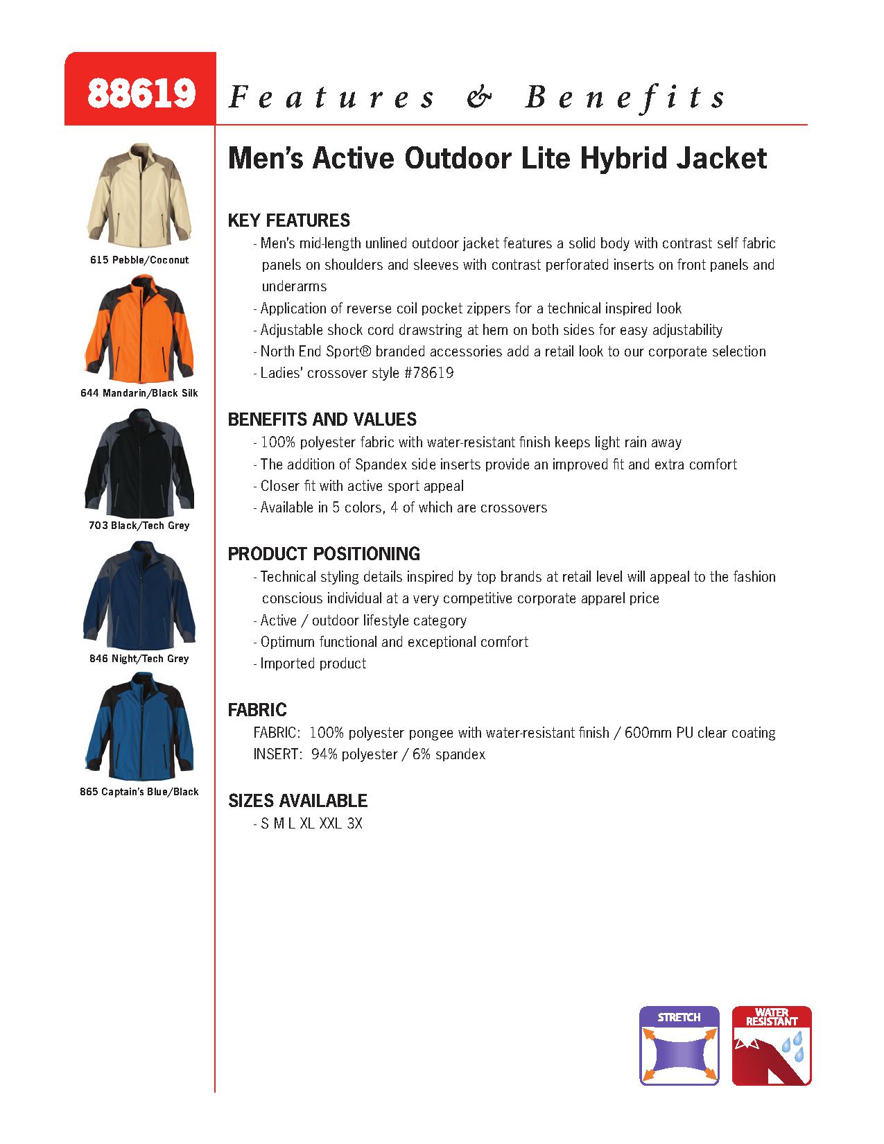 Ash City Lifestyle Outerwear 88619 - Men's Active Outdoor Lite Hybird Jacket