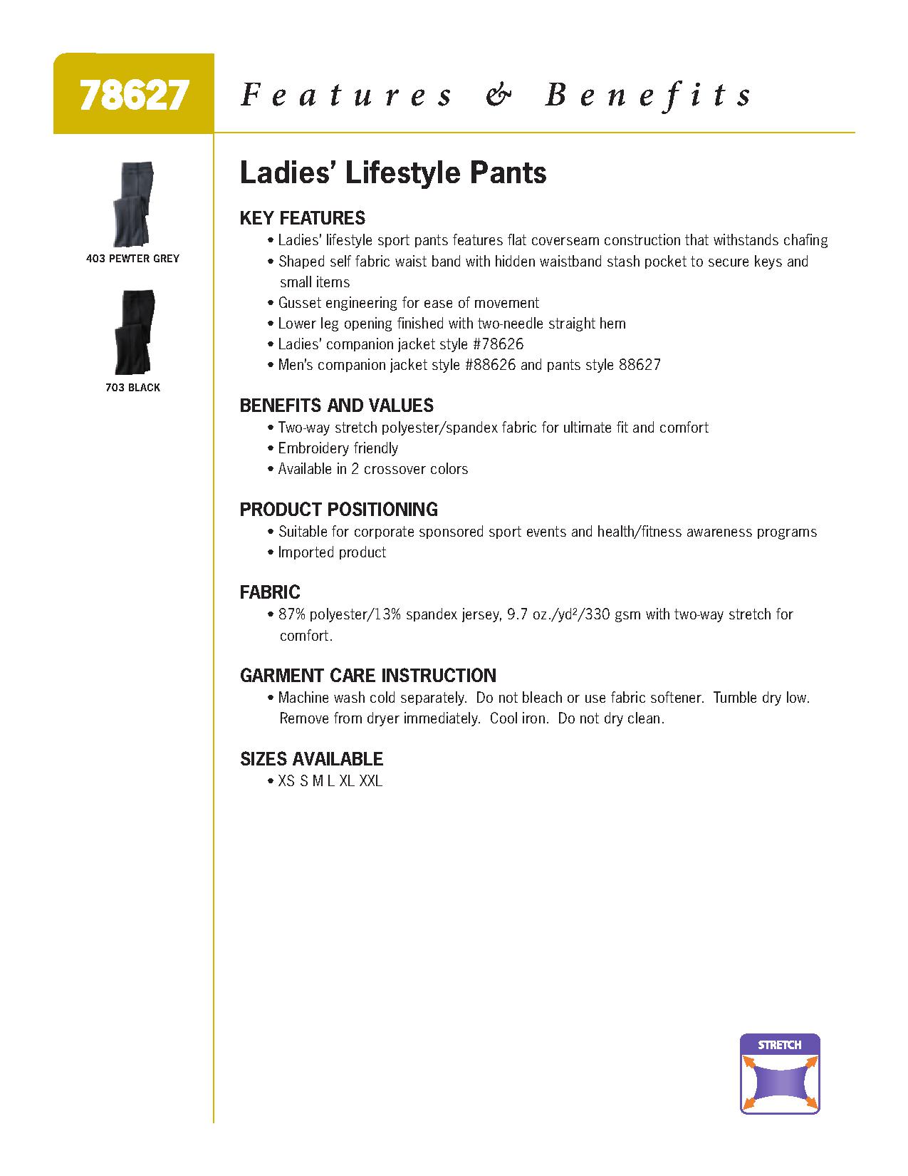 Ash City Lifestyle Separates 78627 - Ladies' Lifestyle Pants