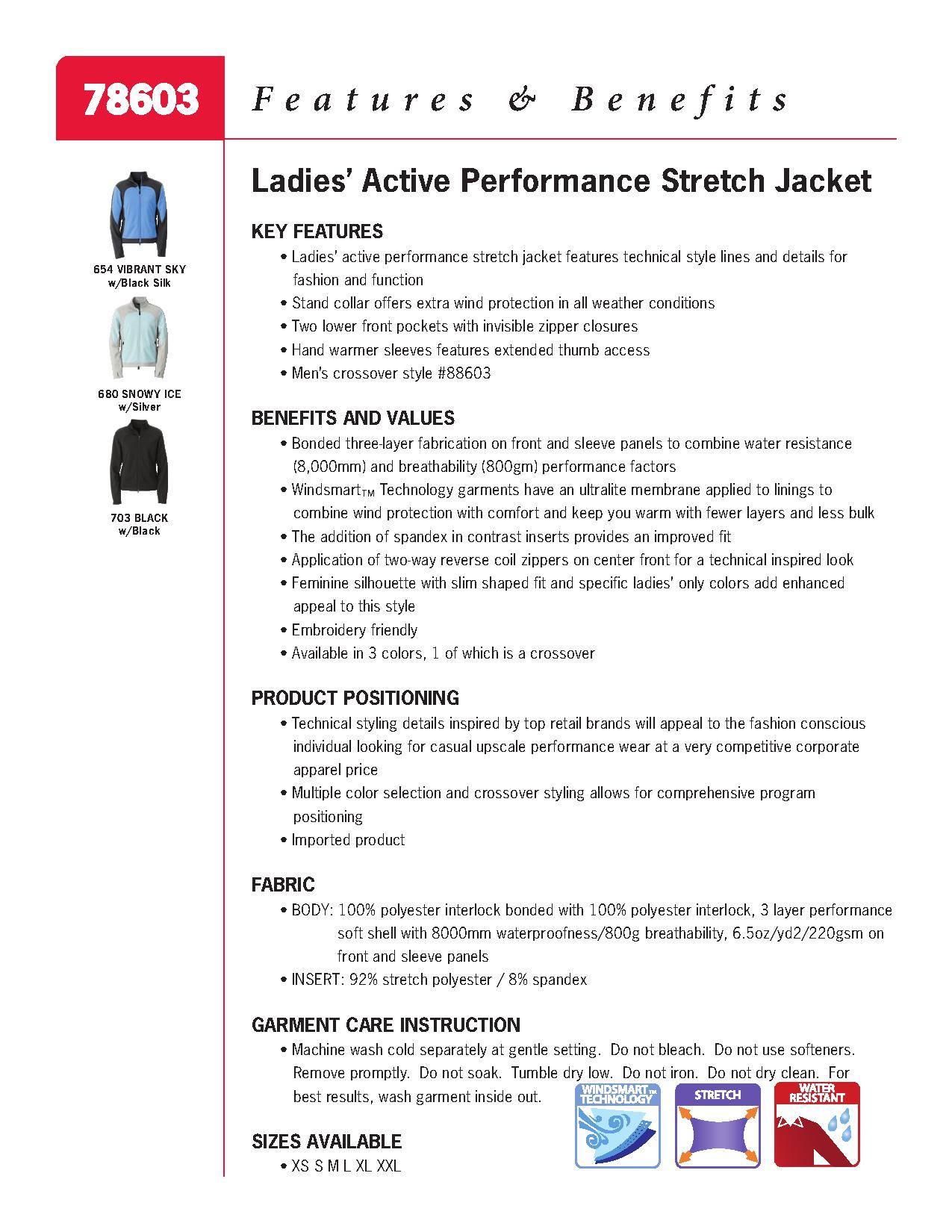 Ash City Lifestyle Windsmart Jackets 78603 - Ladies' Active Performance Stretch Jacket