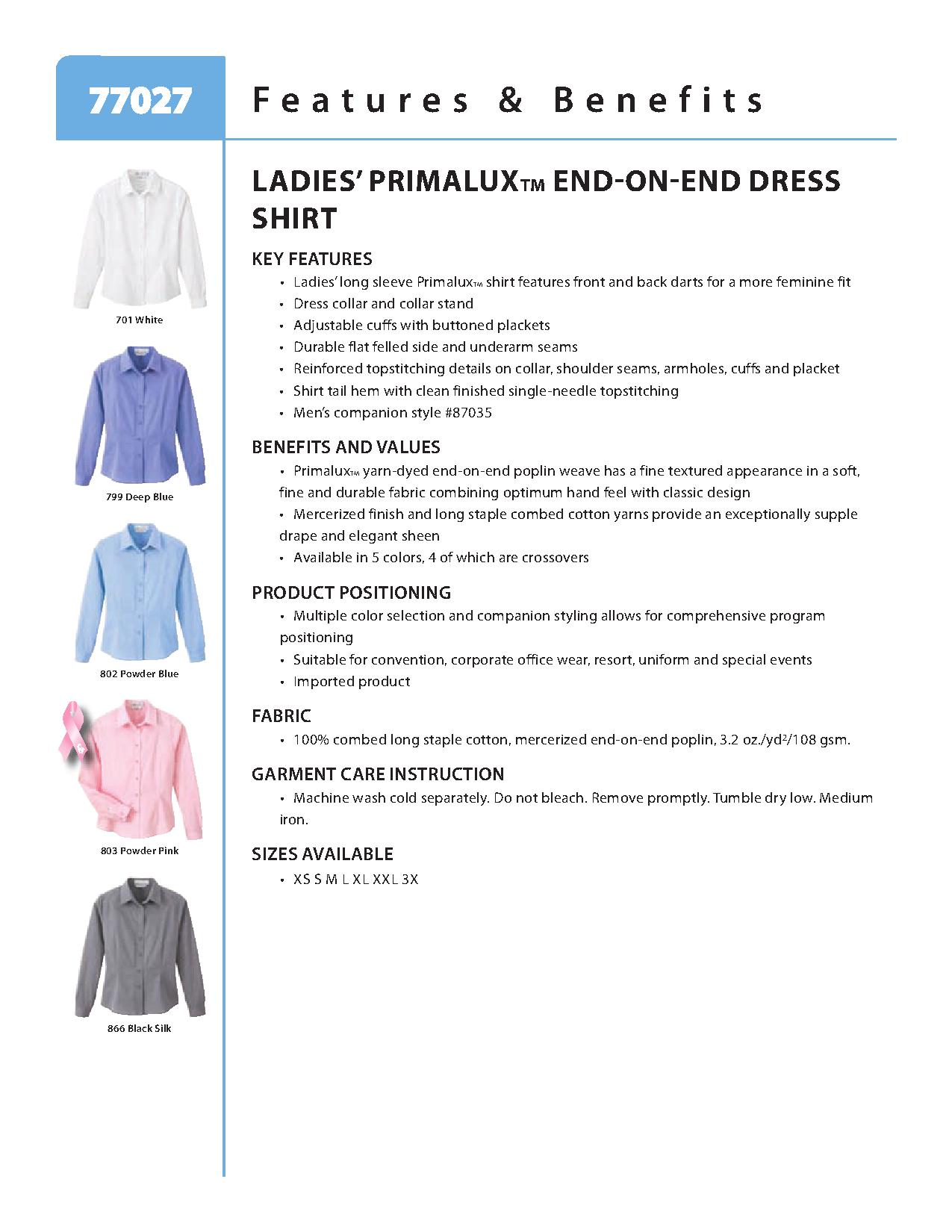 Ash City Primalux 77027 - Ladies' Primalux End-On-End Dress Shirt
