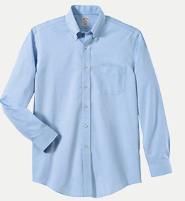 Brooks Brothers BR621037 346 Regular Fit No-Iron Pinpoint Dress Shirt - 36/37" Sleeve