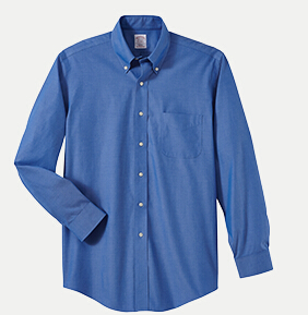 Brooks Brothers BR621037 346 Regular Fit No-Iron Pinpoint Dress Shirt - 36/37" Sleeve