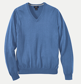 Brooks Brothers BR8431 346 Cotton V-neck Sweater