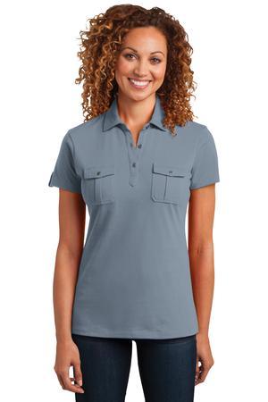 District Made™ DM433 Ladies Jersey Double Pocket Polo