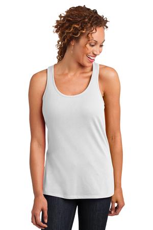 District Made DM420 Ladies Solid Gathered Racerback Tank