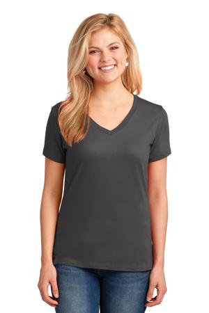 Port & Company LPC54V Ladies 5.4-oz 100% Cotton V-Neck T-Shirt