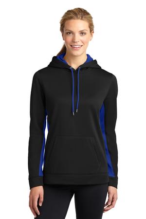 Sport-Tek LST235 Ladies Sport-Wick Fleece Colorblock Hooded Pullover
