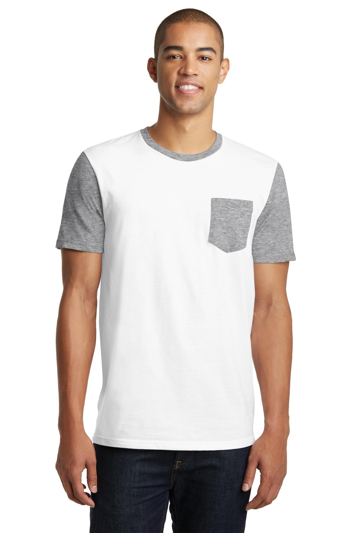 District  DT6000SP - Young Mens Very Important Tee  with Contrast Sleeves and Pocket