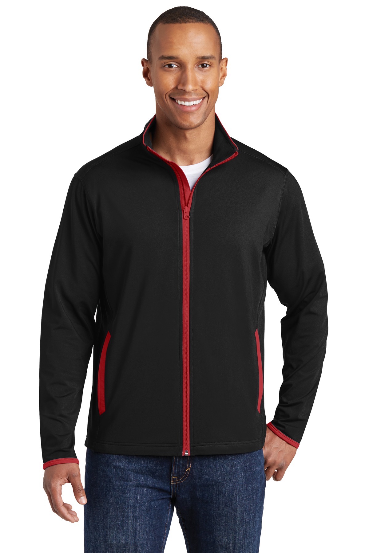 Sport-Tek Sport-Wick ST853 - Stretch Contrast Full-Zip Jacket