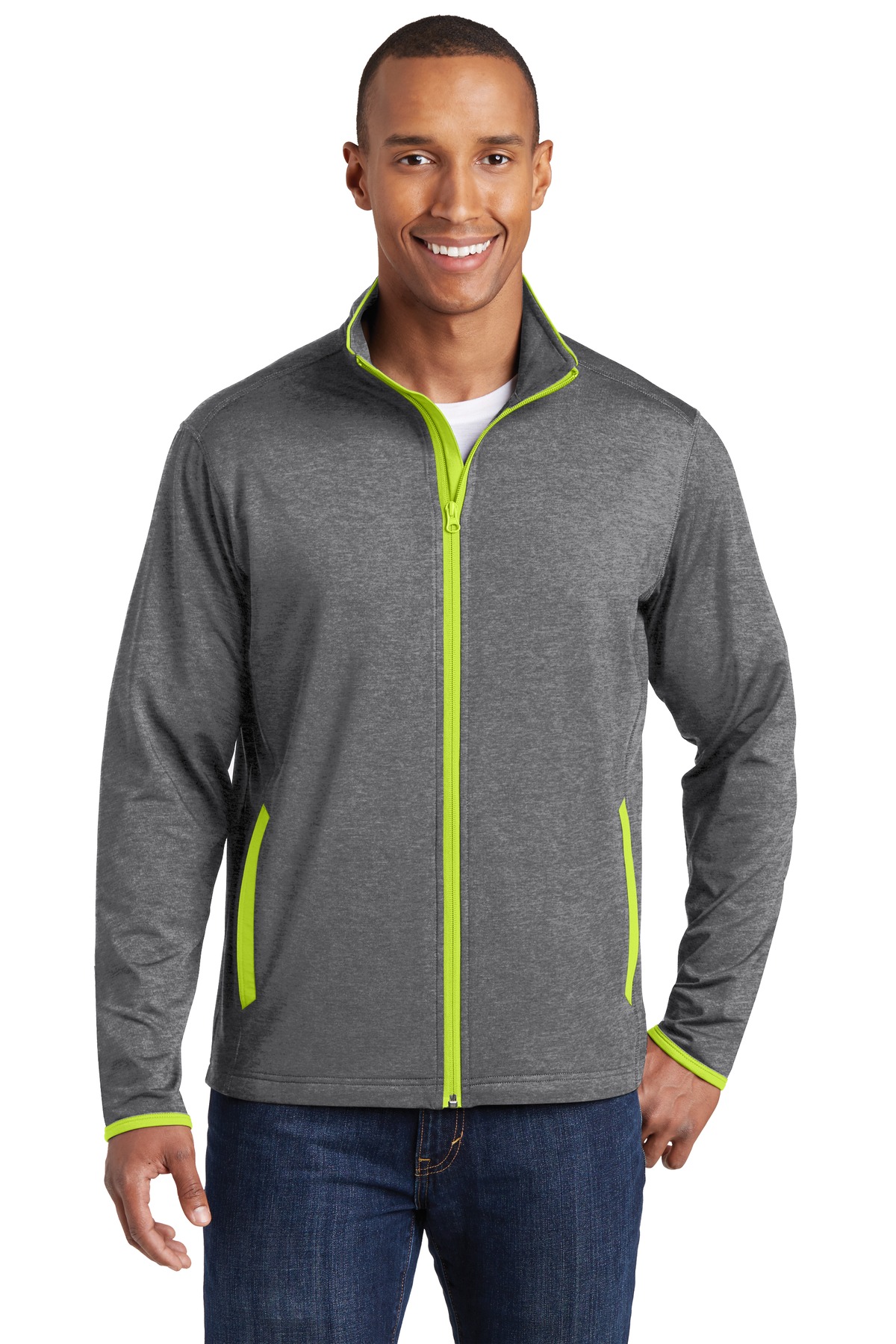 click to view Charcoal Grey Heather/ Charge Green