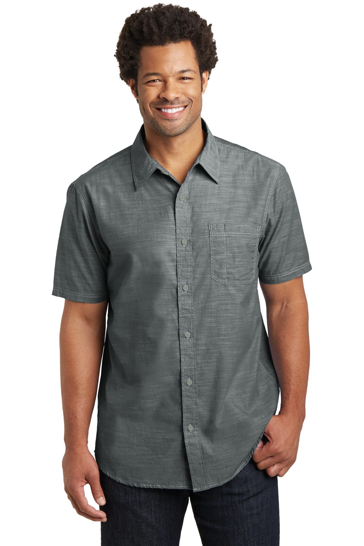 District Made® DM3810 - Mens Short Sleeve Washed Woven Shirt