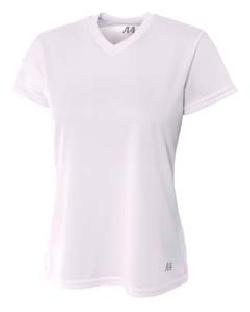 A4 Drop Ship NW3254 - Ladies' Shorts Sleeve V-Neck Birds Eye Mesh T-Shirt