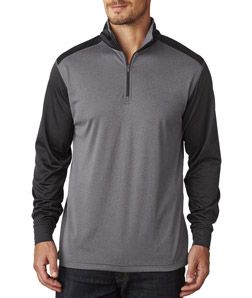 UltraClub 8232 - Adult Cool Dry Sport Two Tone Quarter Zip Pullover