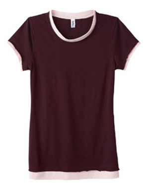 bella 8102 Ladies' Claudette Sheer Jersey Longer Length 2-in-1 T-Shirt