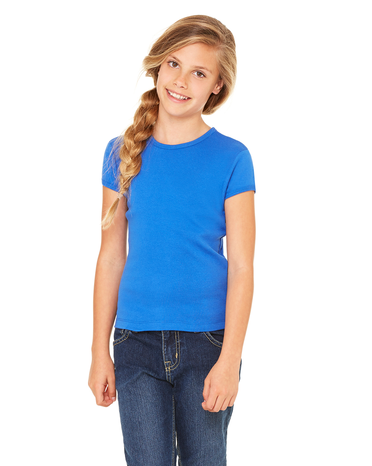 bella girl 9001 1x1 Rib Short Sleeve Crewneck T-Shirt
