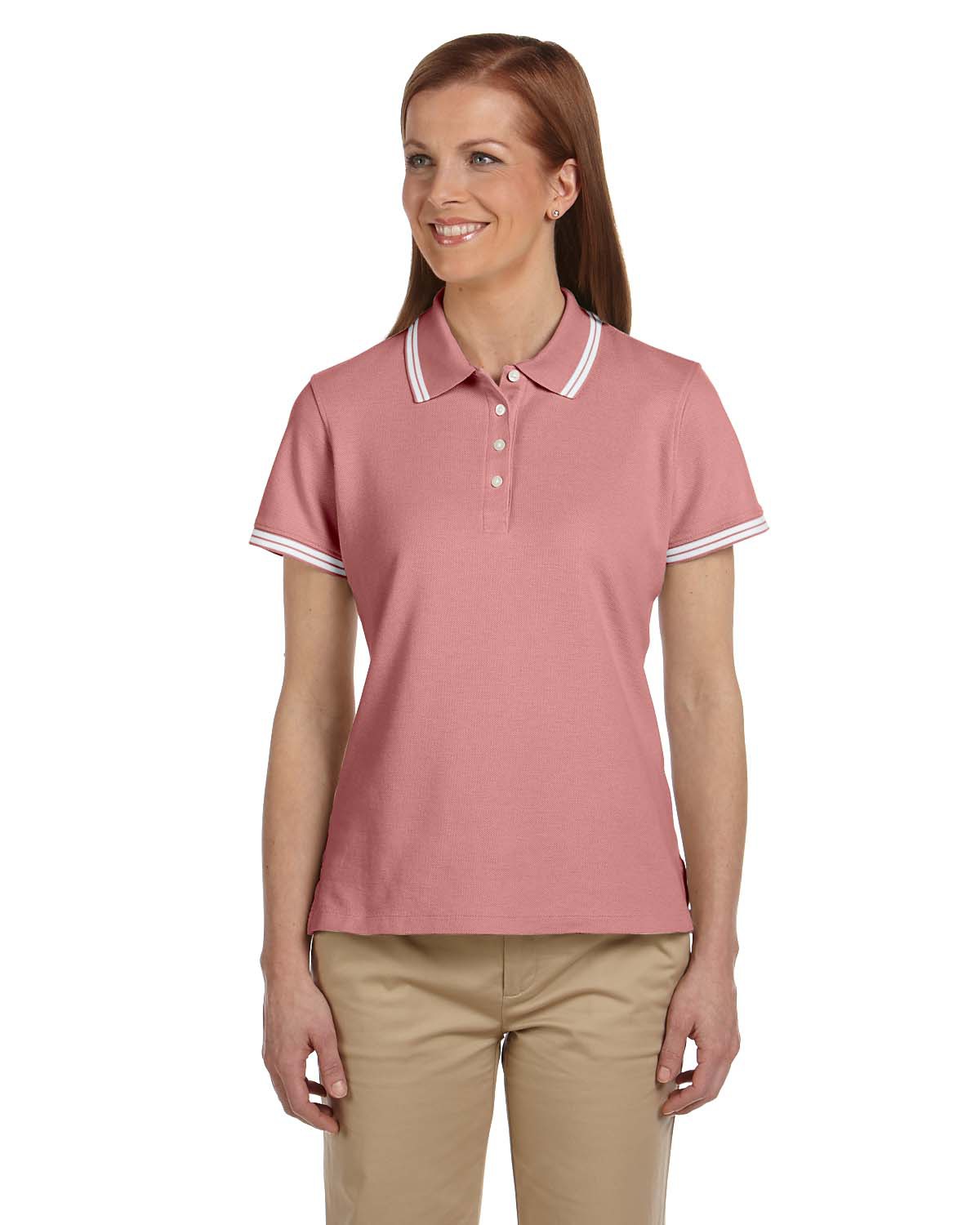 Chestnut Hill CH113W  Women's Tipped Performance Plus Pique Polo