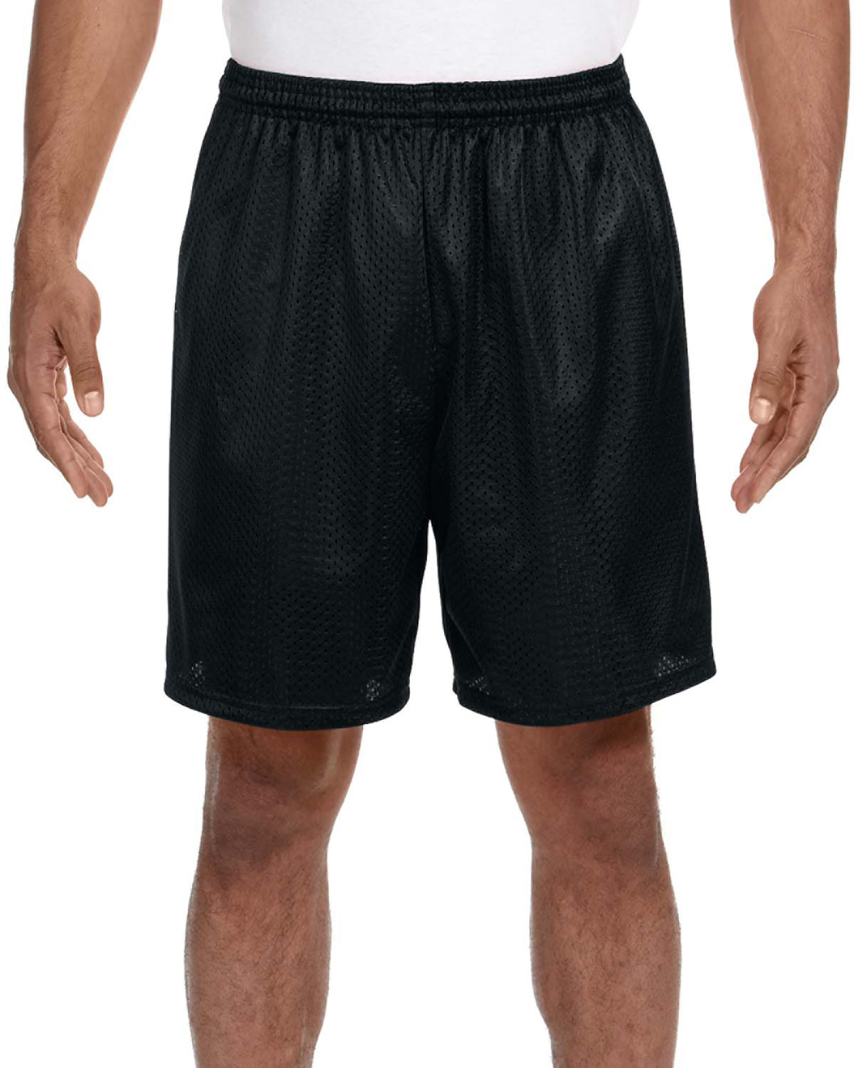 A4 N5293 - Adult Tricot Lined 7" Mesh Shorts