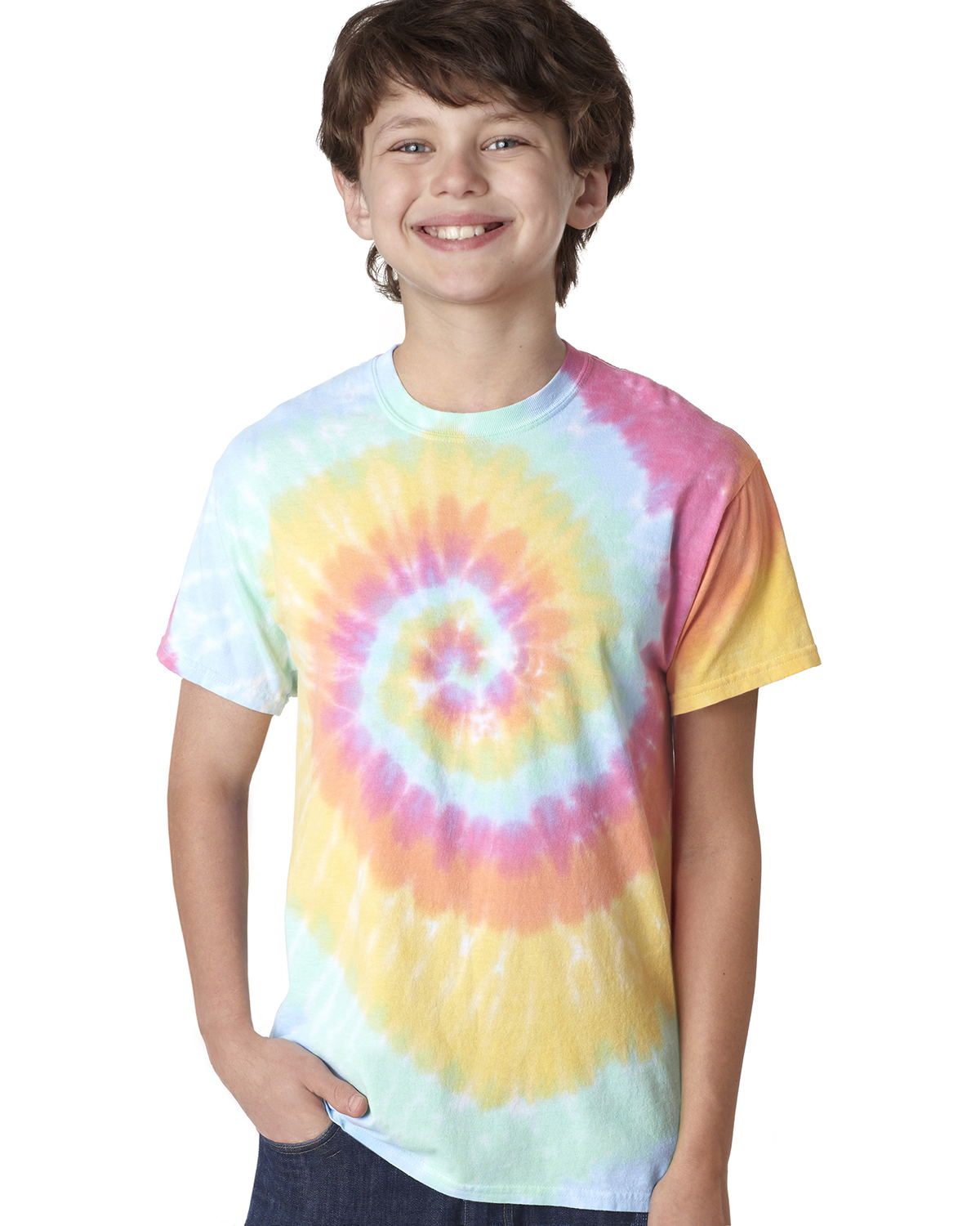 Dyenomite - 20BMS Youth Rainbow Spiral T-Shirt