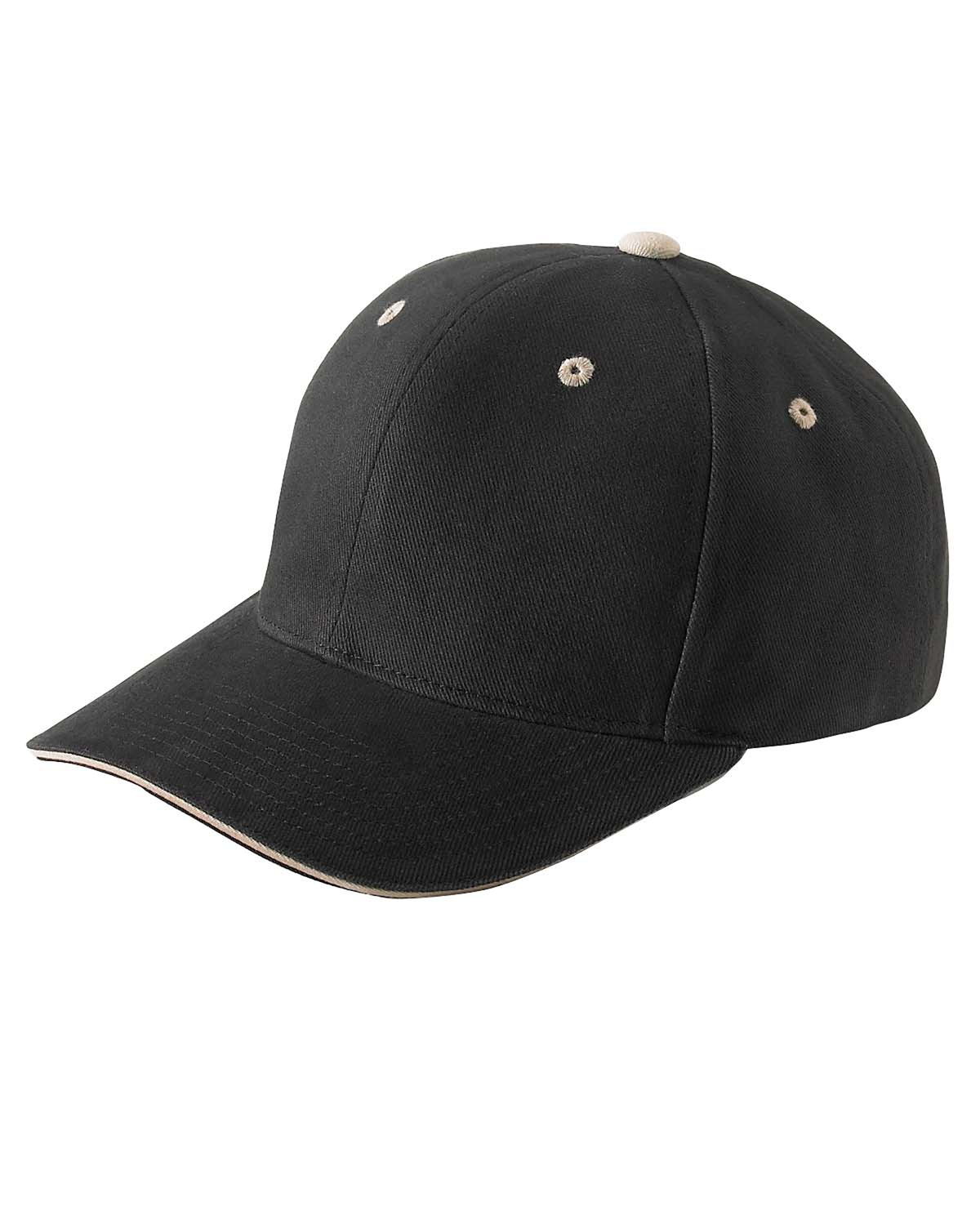Yupoong 6262S  Brushed Cotton Twill 6-Panel Mid-Profile Sandwich Cap