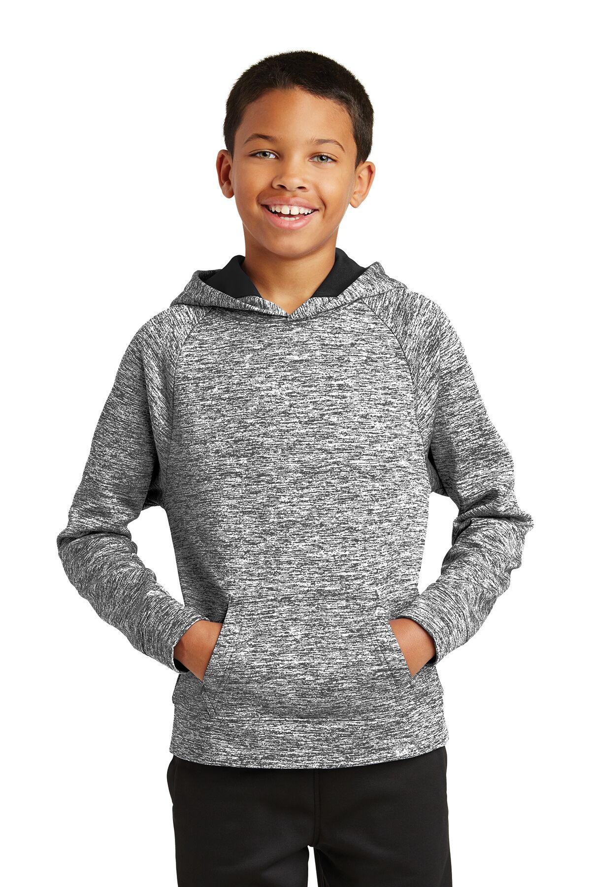 Sport-Tek YST225 - Youth PosiCharge Electric Heather Fleece Hooded Pullover
