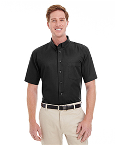 Harriton M582 - Men's Cotton Short-Sleeve Twill Shirt Teflon