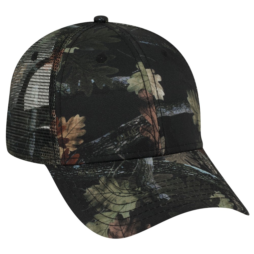 OTTO Cap 105-1223 - Camouflage Superior Polyester Twill 6 Panel Low Profile Mesh Back Trucker Hat