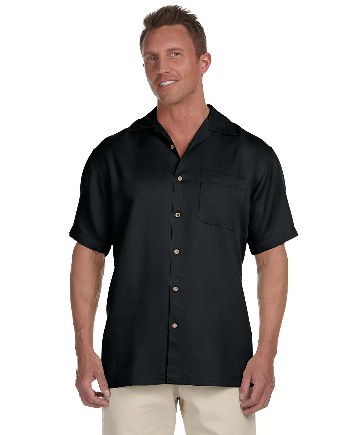 Harriton M570 Men's Bahama Cord Camp Shirt $25.53 - Woven/Dress Shirts