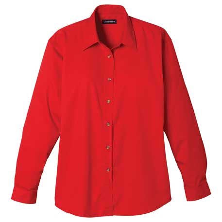 open lace back dress Women Solid Red Spread Collar Neck Front Button Curved Hem Regular Shirt main image 0