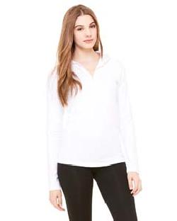 Bella 875  Women's Cotton/Spandex Half Zip Hooded Pullover