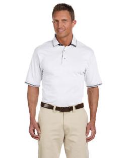 Harriton M140 Men's 5.9 oz. Short-Sleeve Jersey Polo with Tipping