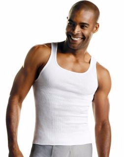 Hanes 372AP6 - Men's TAGLESS® ComfortSoft® White A-Shirt 6-Pack