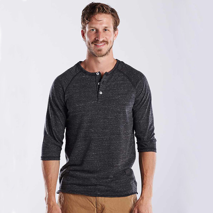 Spearpoint Apparel 3/4 Sleeve Henley, Large