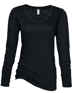 Enza 08679 - Ladies Textured Triblend long Sleeve V-Neck Tee $10.91 - T ...