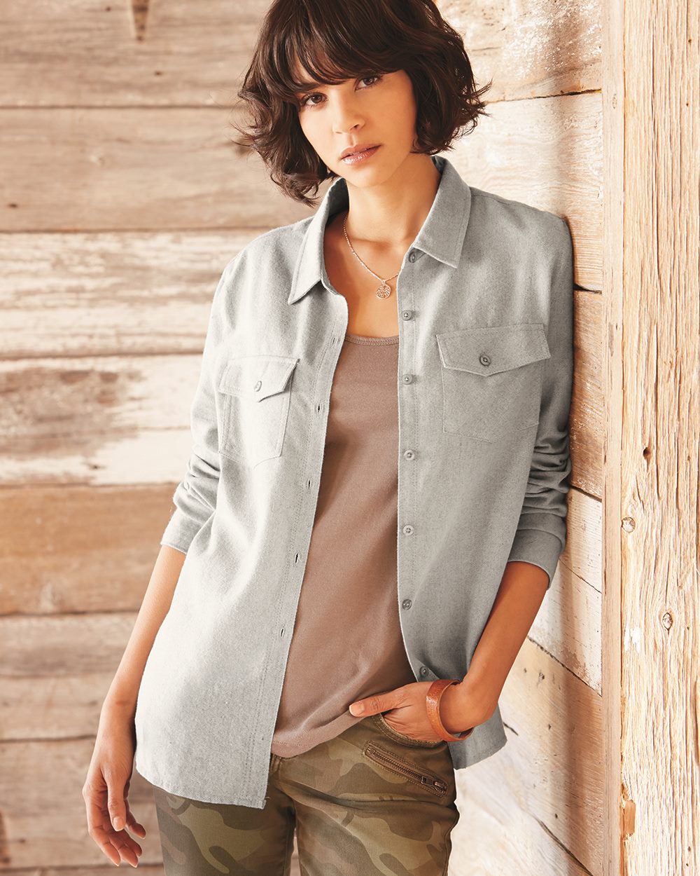 Burnside 5200 - Women's Long Sleeve Solid Flannel Shirt