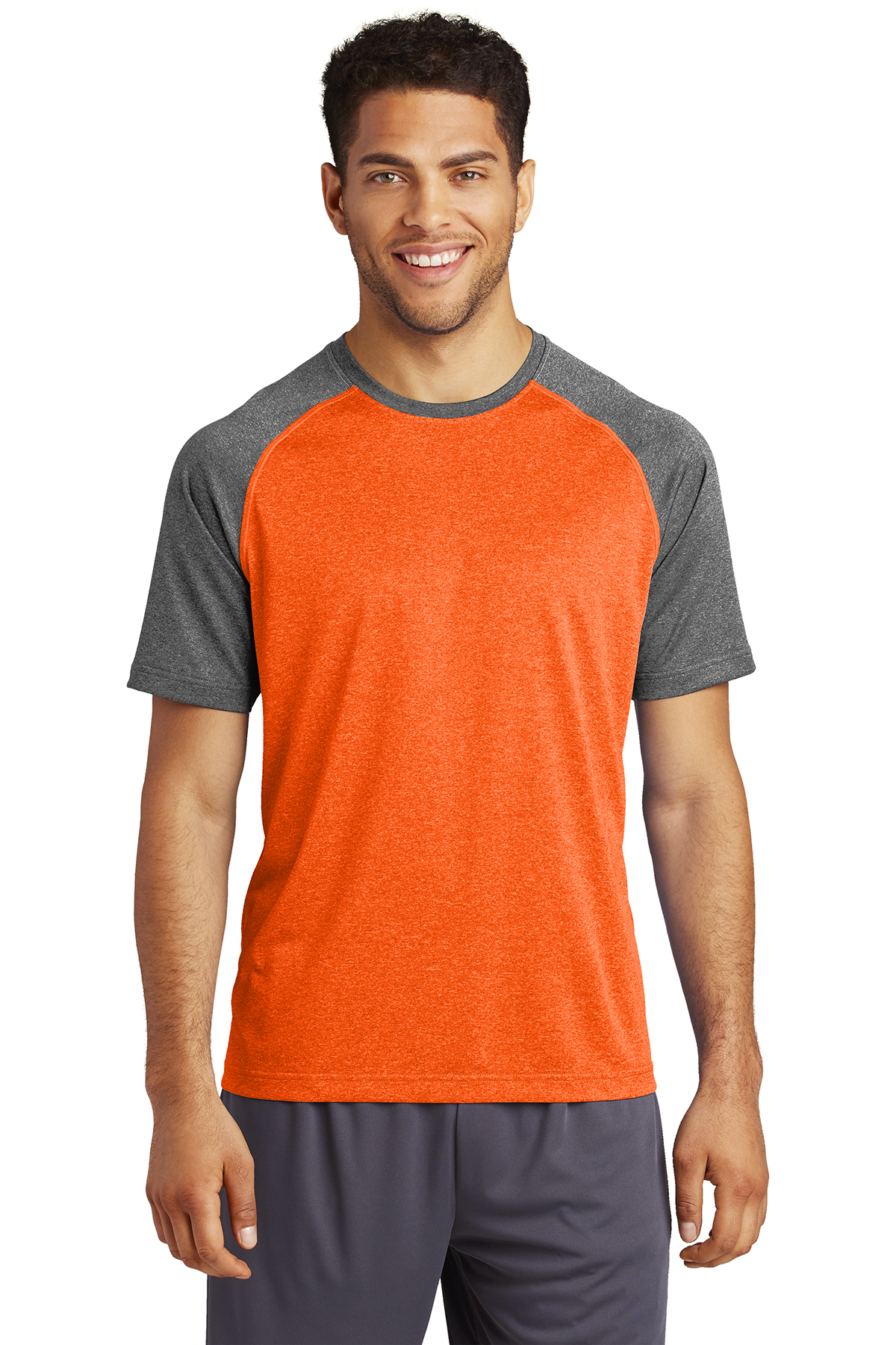 click to view Deep Orange Heather/ Graphite Heather