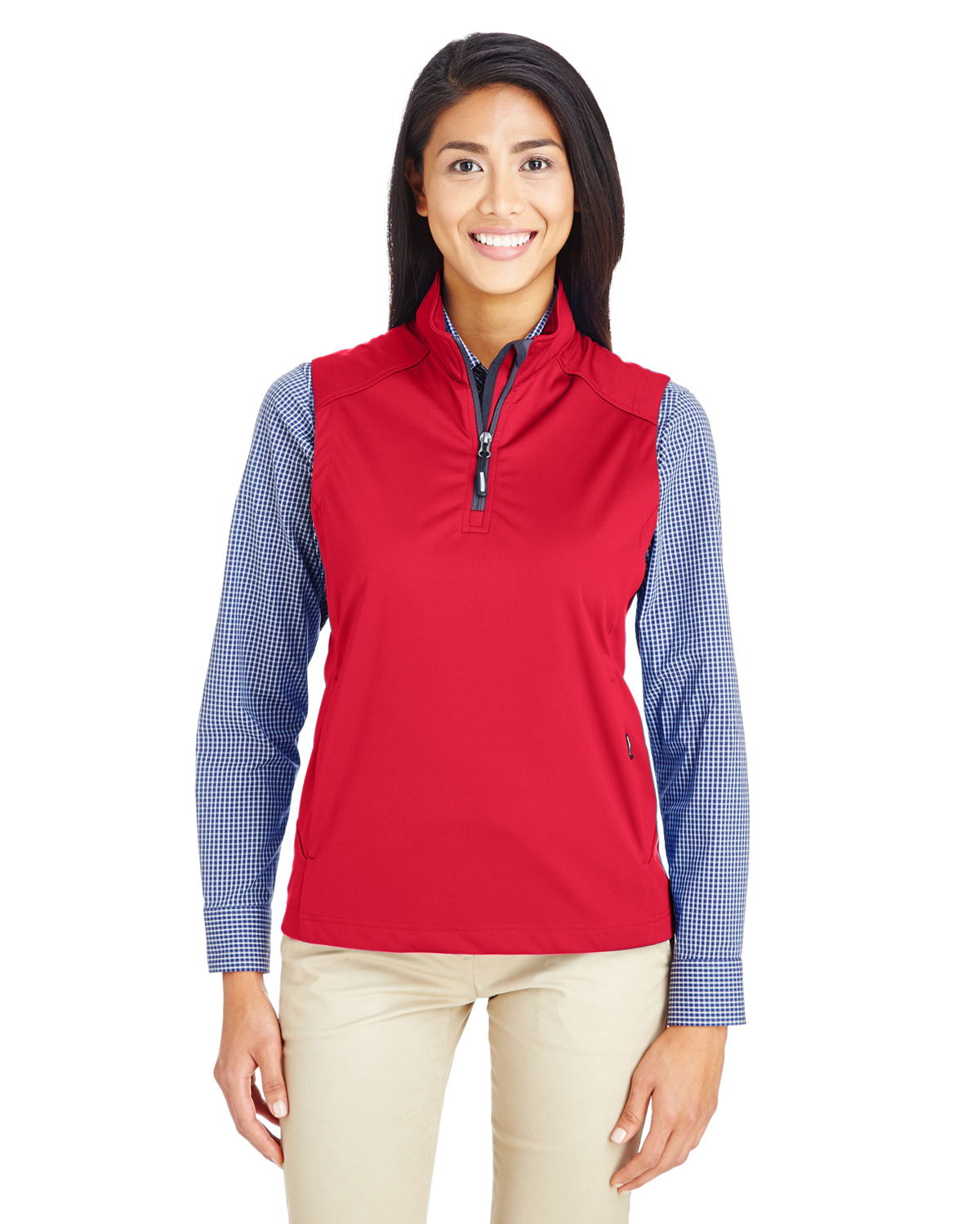 Core 365 CE709W - Women's Techno Lite Three-Layer Knit Tech-Shell Quarter-Zip Vest