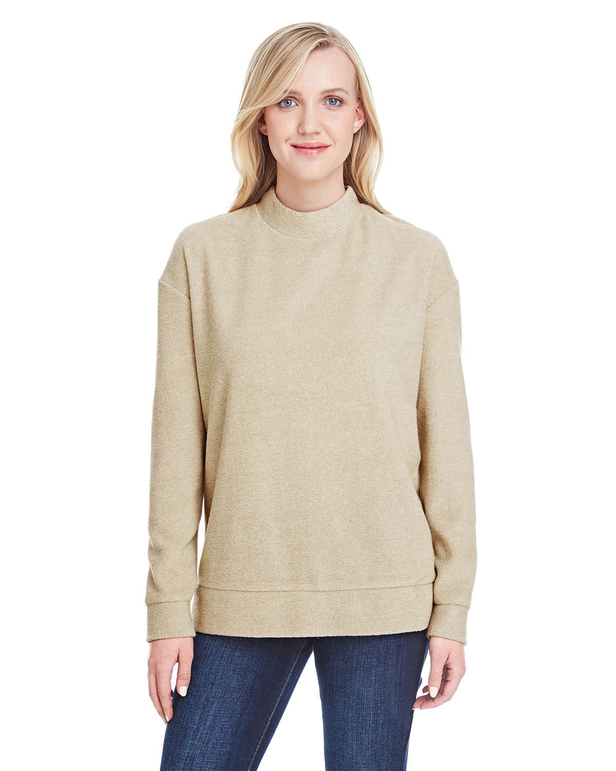 Ladies Weekend French Terry Mock Neck 