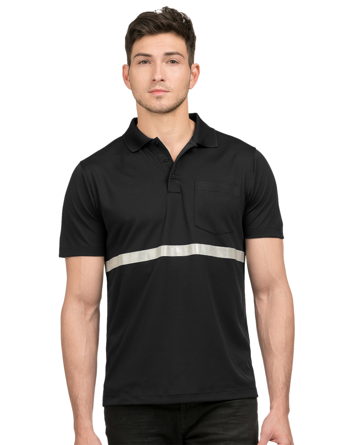 Tri-Mountain K035 - Civic Pocketed Polo with Reflective Tape