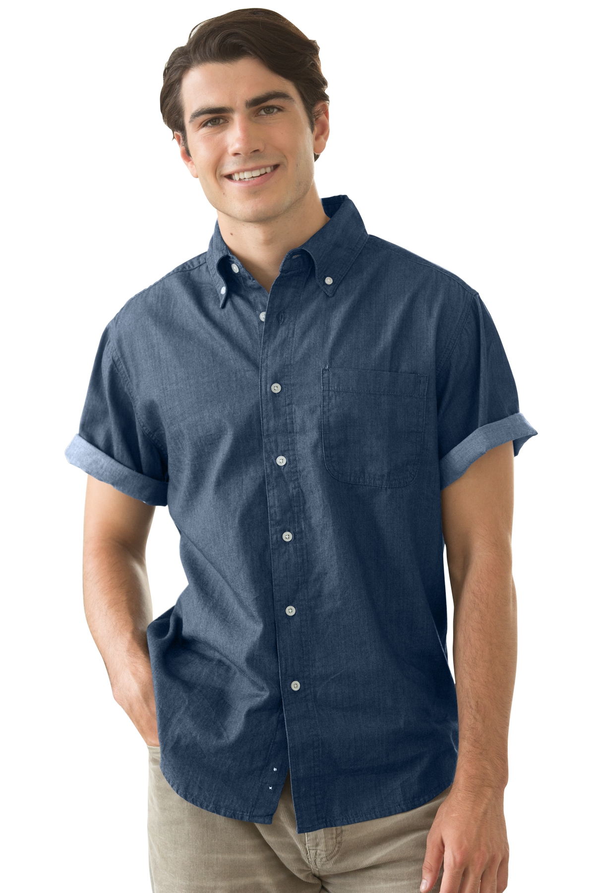 short sleeve denim shirt mens