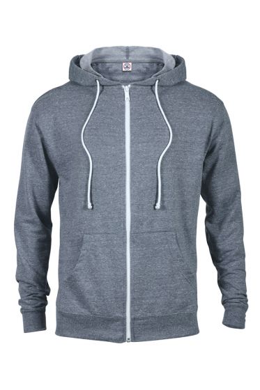 Delta Apparel 94300 - Adult Unisex Snow Heather French Terry Zip