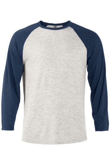 click to view J29 Oatmeal Hthr Body/Ath. Navy Hthr Sleeves