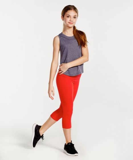 Soffe S1184GP - Girls Luxe Rolldown Capri $26.38 - Youth's Pants