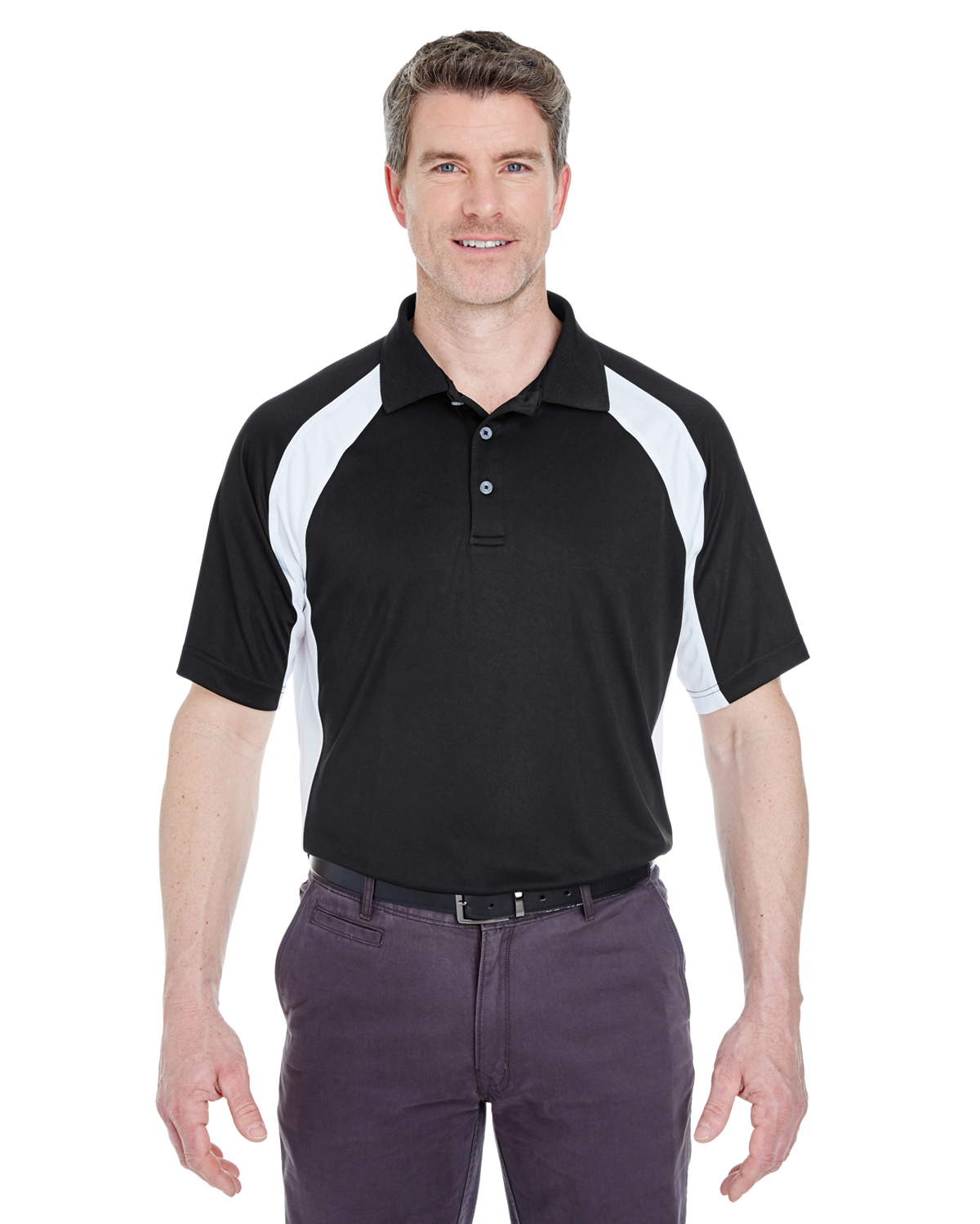 8427 UltraClub Adult Cool & Dry Sport Performance Color Block Polo 