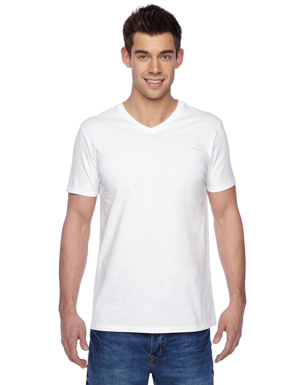 Sofspun Cotton Jersey V-Neck T-Shirt 