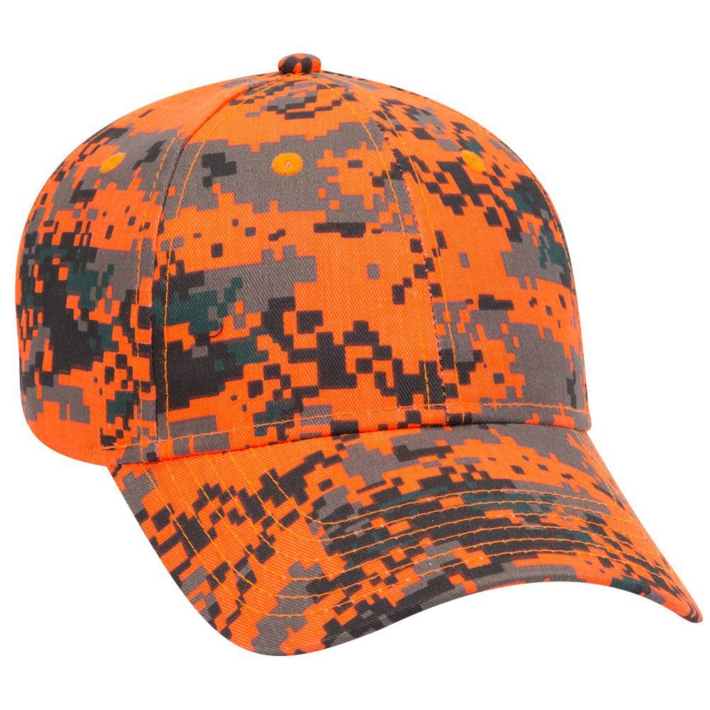 Digital camouflage cotton twill low profile pro style caps