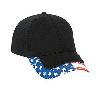 United States flag pattern distressed visor superior garment washed cotton twill solid and two tone color six panel low profile 